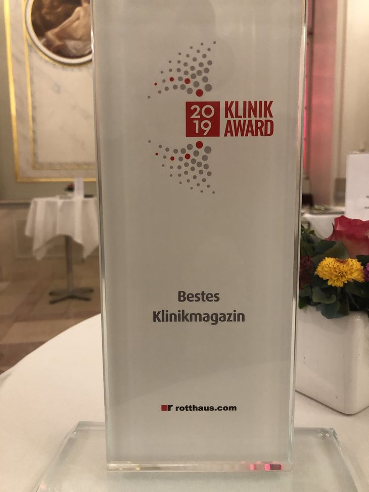 KlinikAward Bestes Klinikmagazin für das Print- und Online-Magazin Thema